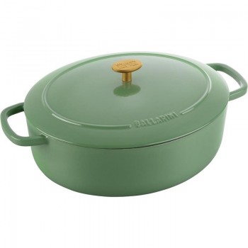 BALLARINI BELLAMONTE OVAL CAST IRON POT 75003-574-0 - 5.5 LTR GREEN