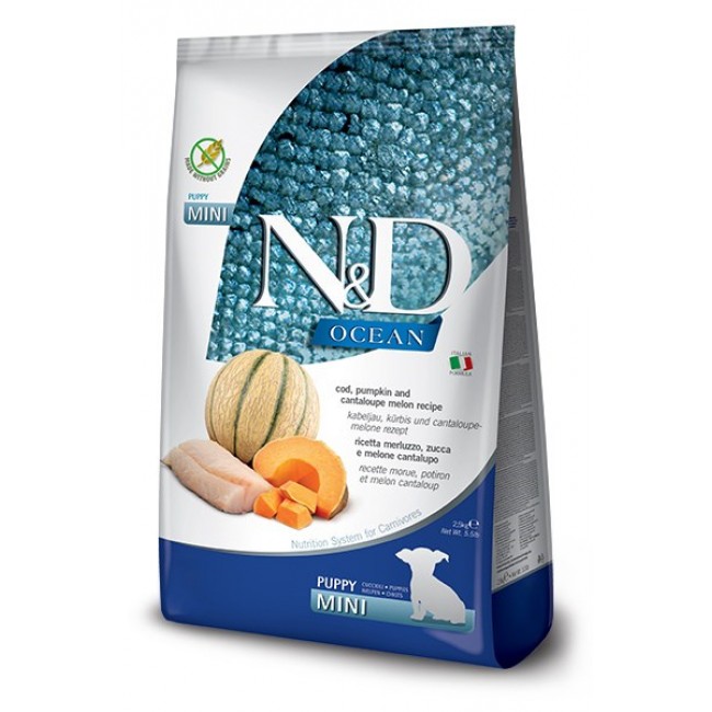 FARMINA N&D Ocean Dog Cod, Pumpkin & Cantaloupe Melon Puppy Mini - dry dog food - 800g FARMINA N&D Ocean Dog Cod, Pumpkin & Cantaloupe Melon Puppy Mini - dry dog food - 800g