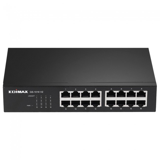 Edimax GS-1016 V2 network switch Managed Gigabit Ethernet (10/100/1000) Black Edimax GS-1016 V2 network switch Managed Gigabit Ethernet (10/100/1000) Black