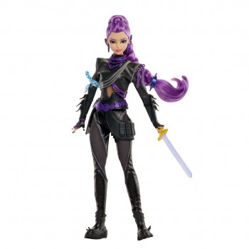 Mattel KPop Demon Hunters HUNTR/X Rumi Deluxe Fashion Doll in Removable Battle Look with Sword Accessory