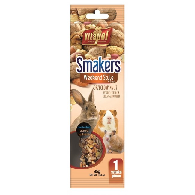 VITAPOL Smakers Weekend style Nutty - treat for rodents and rabbits - 45g VITAPOL Smakers Weekend style Nutty - treat for rodents and rabbits - 45g