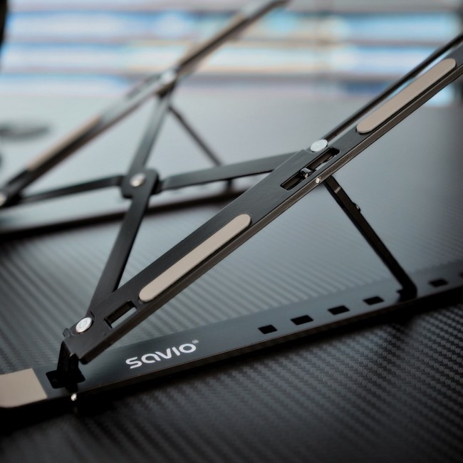 SAVIO PB-05 Office stand for laptop and tablet, black, aluminium SAVIO PB-05 Office stand for laptop and tablet, black, aluminium