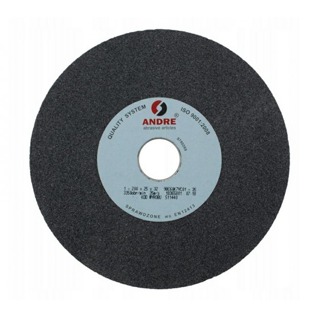 ANDRE FLAT GRINDING WHEEL 200mm x 25mm x 32mm 98C60K7VC01-35 BLACK ANDRE FLAT GRINDING WHEEL 200mm x 25mm x 32mm 98C60K7VC01-35 BLACK