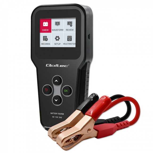 Qoltec Digital 3-in-1 Battery Tester with LCD | Polish Menu | 6V | 12V | 24V | 10Ah-200Ah Qoltec Digital 3-in-1 Battery Tester with LCD | Polish Menu | 6V | 12V | 24V | 10Ah-200Ah