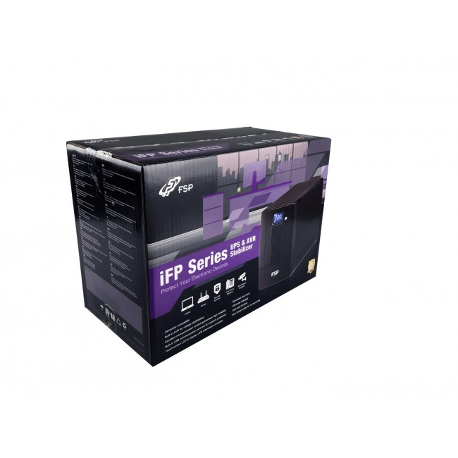 FSP iFP 600 uninterruptible power supply (UPS) Line-Interactive 0.6 kVA 360 W 2 AC outlet(s) FSP iFP 600 uninterruptible power supply (UPS) Line-Interactive 0.6 kVA 360 W 2 AC outlet(s)