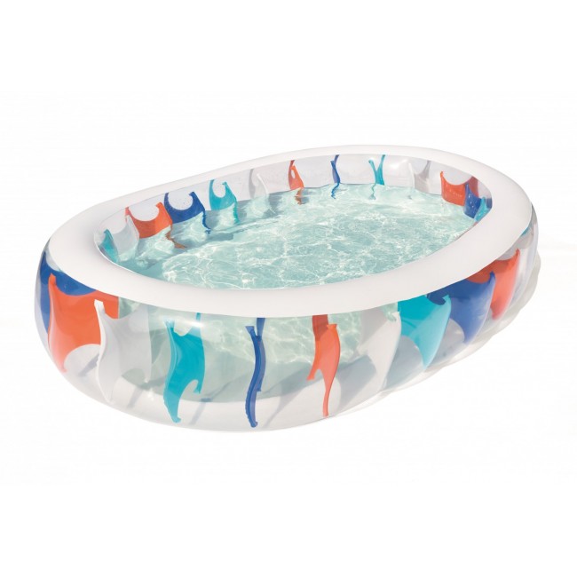 Bestway Inflatable Elliptic Family Pool 2.29m x 1.52m x 51cm - blue