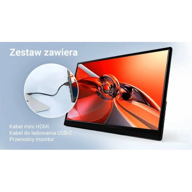 Extralink SMART LIFE 14 PORTABLE MONITOR IPS FHD S15 FOR LAPTOPS & PHONES & CONSOLES USB-C/MICRO-HDMI