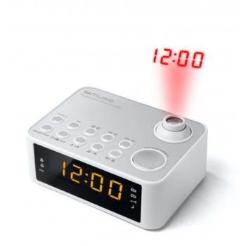 Muse M-178 PW Clock Digital Silver, White