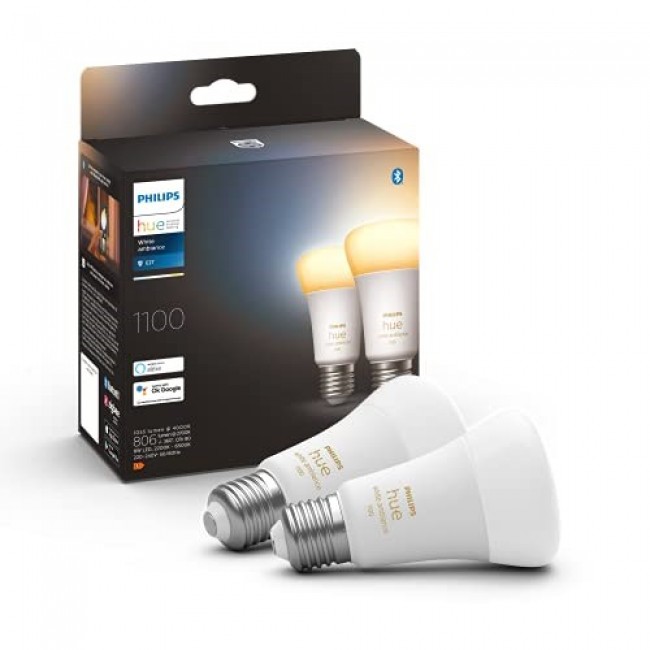 Philips Hue White ambience A60 E27 smart bulb 1100 (2-pack) Philips Hue White ambience A60 E27 smart bulb 1100 (2-pack)
