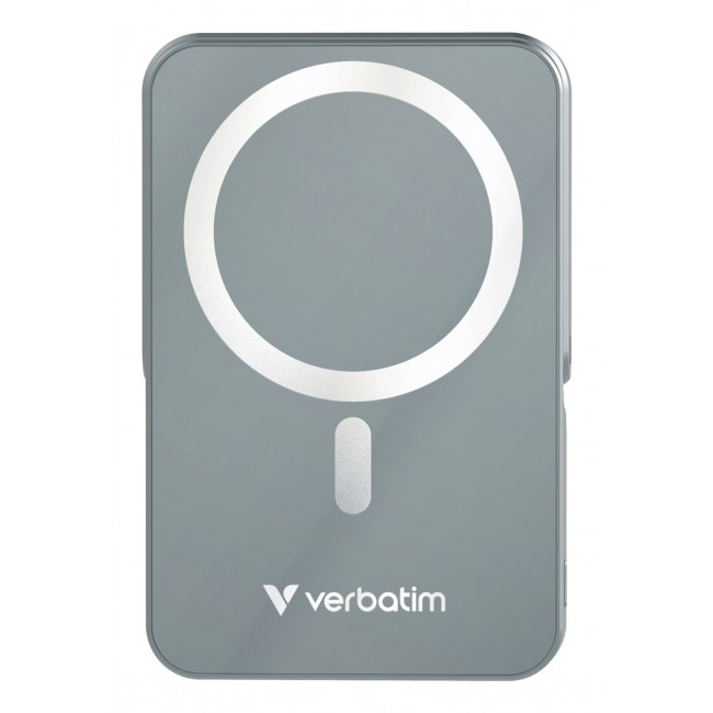 Verbatim Charge 'n' Go Magnetic Wireless Power Bank with stand - 10000 mAh Grey
