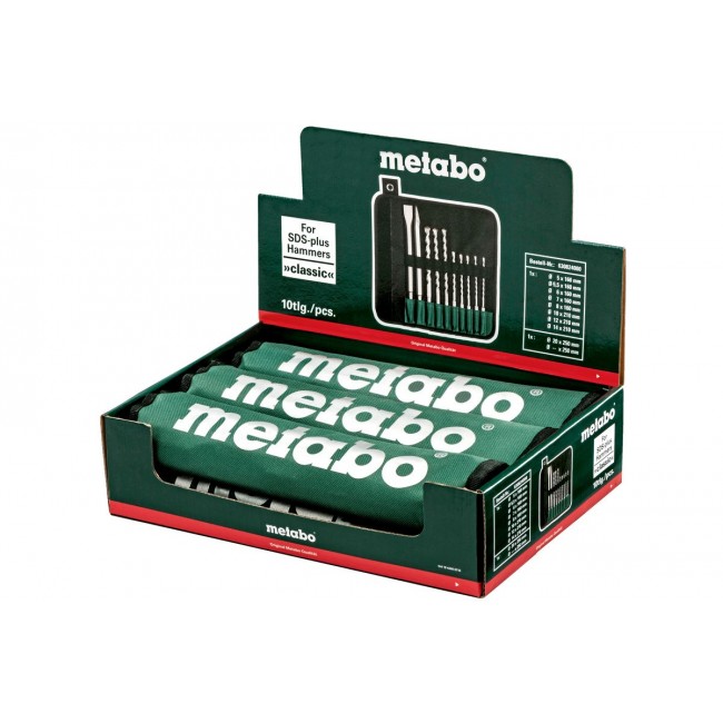 Metabo drill bit and chisel set in roll-up case