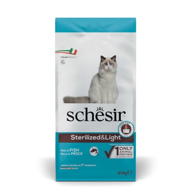SCHESIR Adult Sterilized & Light Rich in fish - dry cat food - 10kg SCHESIR Adult Sterilized & Light Rich in fish - dry cat food - 10kg