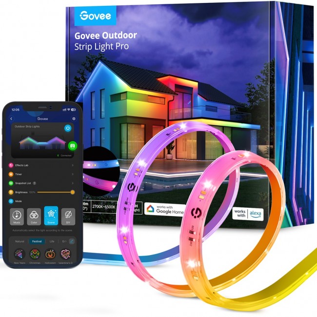 Govee H70A1 Outdoor Strip Light Pro 10m | LED Strip | Wi-Fi, Bluetooth, RGBICWW Govee H70A1 Outdoor Strip Light Pro 10m | LED Strip | Wi-Fi, Bluetooth, RGBICWW
