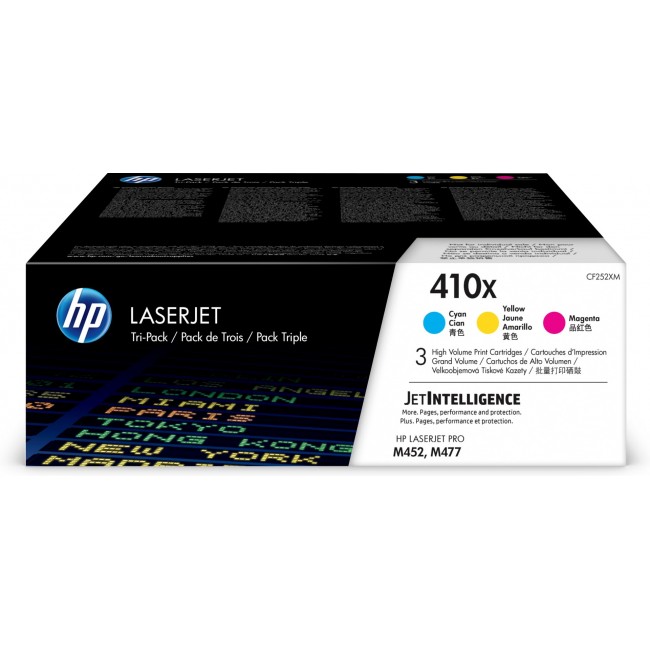 HP 410X 3-pack High Yield Cyan/Magenta/Yellow Original LaserJet Toner Cartridges HP 410X 3-pack High Yield Cyan/Magenta/Yellow Original LaserJet Toner Cartridges