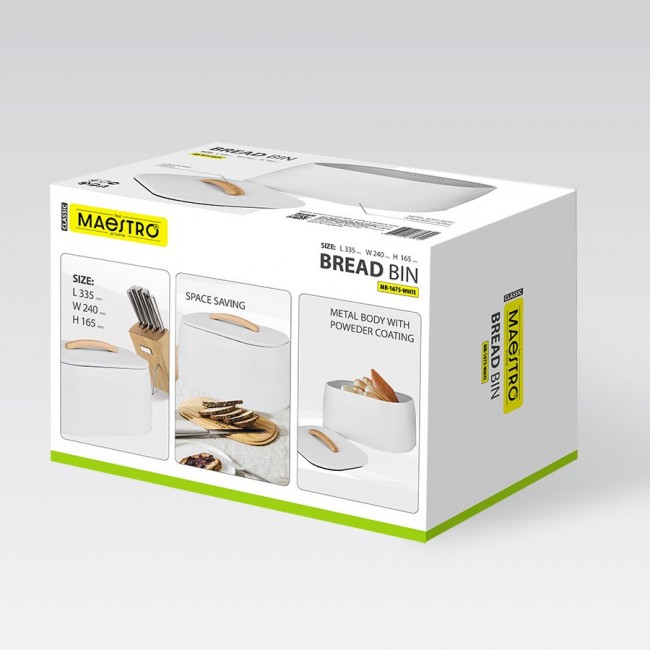 Breadbox MAESTRO MR-1675-WHITE White Breadbox MAESTRO MR-1675-WHITE White
