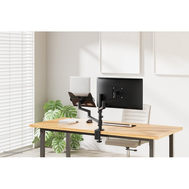 Neomounts DS20-425BL2 Monitor arm with laptop holder 17-27