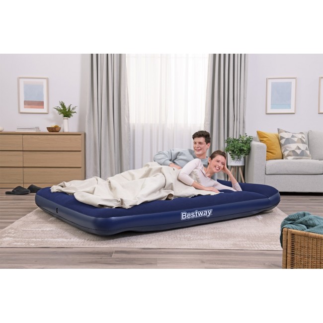 Bestway Air Mattress Queen with Built-in Foot Pump 2.03 m x 1.52 m x 28 cm