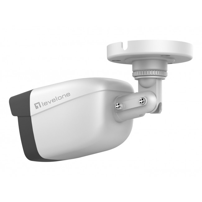 LevelOne GEMINI Fixed IP Network Camera, 2-Megapixel, H.265, 802.3af PoE, IR LEDs, Indoor/Outdoor