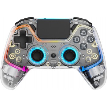 Deltaco Gaming GAM-169-T Gaming Controller Transparent Bluetooth/USB Gamepad Android, Nintendo Switch, PC, PlayStation 4, iOS