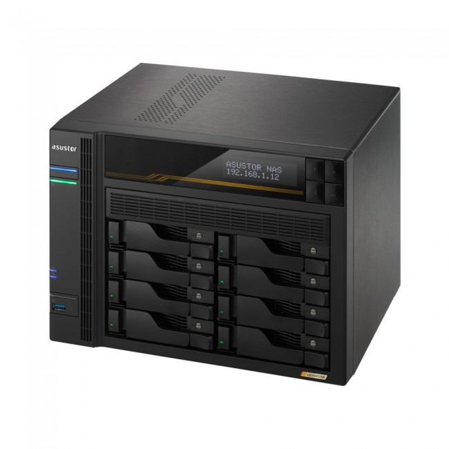 Asustor LOCKERSTOR 8 Gen3 NAS Desktop AMD Ryzen V3C14 16 GB DDR5 ADM Black