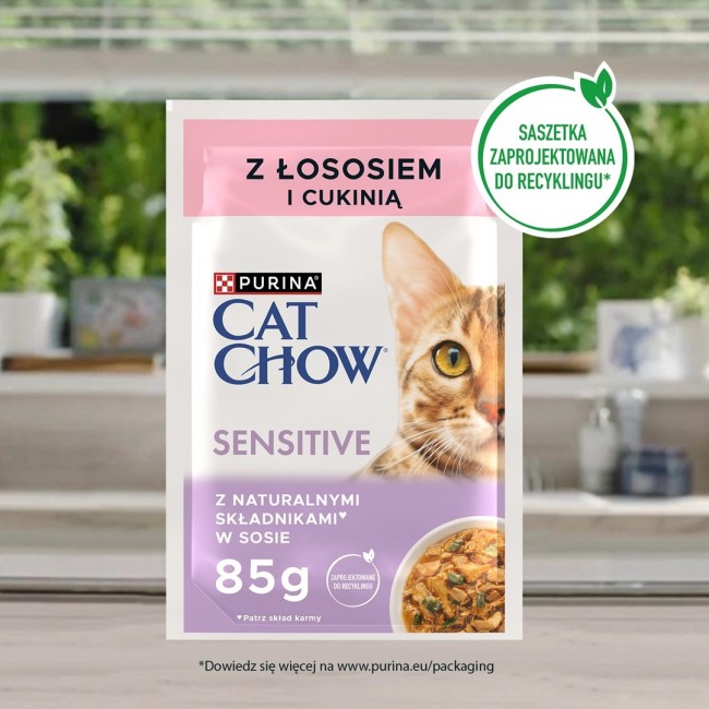 PURINA Cat Chow Sensitive Salmon and Zucchini - wet cat food - 4 x 85g