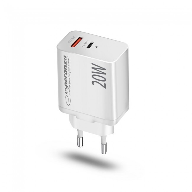 Esperanza EZC105W mains charger 20W White Esperanza EZC105W mains charger 20W White
