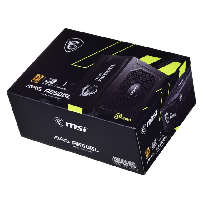 MSI MAG A650GL 650 W 120 mm 80 PLUS Gold power supply MSI MAG A650GL 650 W 120 mm 80 PLUS Gold power supply