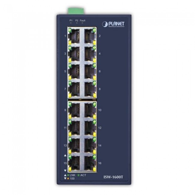 PLANET ISW-1600T network switch Unmanaged Fast Ethernet (10/100) Blue
