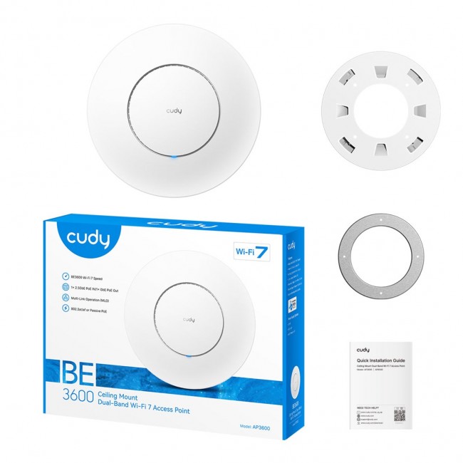 Cudy AP3600 wireless access point 3570 Mbit/s White Power over Ethernet (PoE) Cudy AP3600 wireless access point 3570 Mbit/s White Power over Ethernet (PoE)