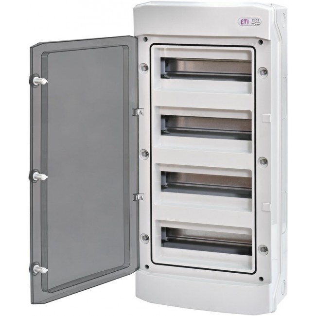 ECH-48PT-S PLASTIC SWITCHGEAR NT 48M 4X 12M N+PE IP65 SMOKE DOOR WHITE DIDO 1500V/DC