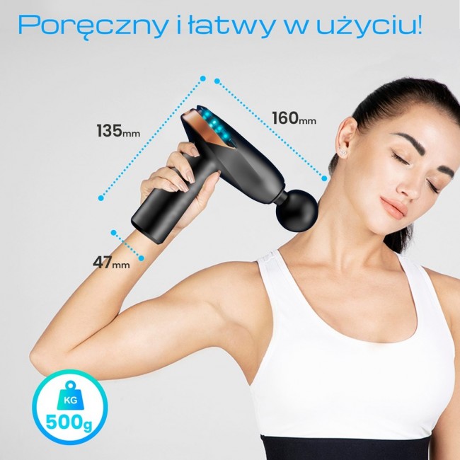 Extralink Massage Gun Lite | Massage gun | 3200 RPM, 6 replaceable tips