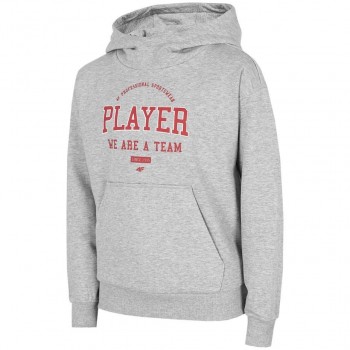 Boys' sweatshirt 4F cool light gray melange HJZ22 JBLM006 27M 134cm