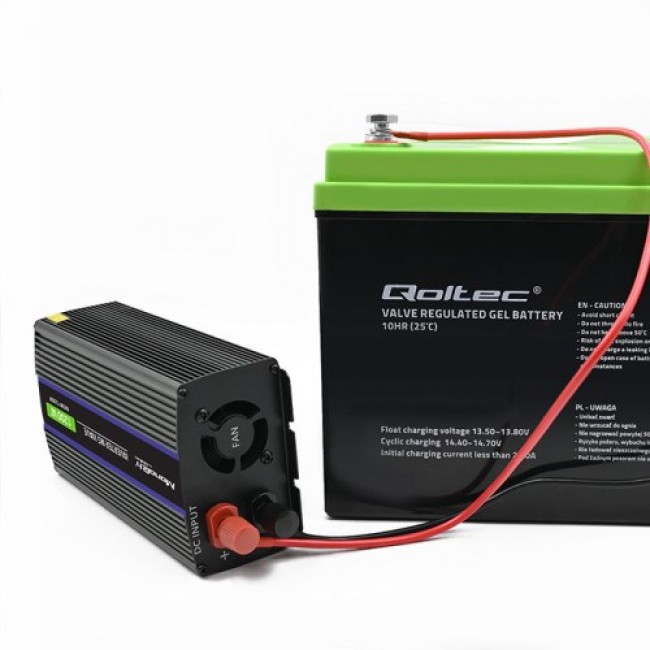 Qoltec Monolith power adapter/inverter Auto/Indoor 600 W Black Qoltec Monolith power adapter/inverter Auto/Indoor 600 W Black