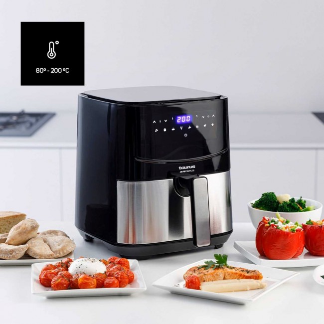 Taurus AF1450XD Single 5 L Stand-alone 1450 W Hot air fryer Black, Stainless steel Taurus AF1450XD Single 5 L Stand-alone 1450 W Hot air fryer Black, Stainless steel