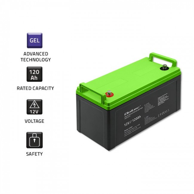 Qoltec 53081 Gel battery | 12V | 120AH Qoltec 53081 Gel battery | 12V | 120AH