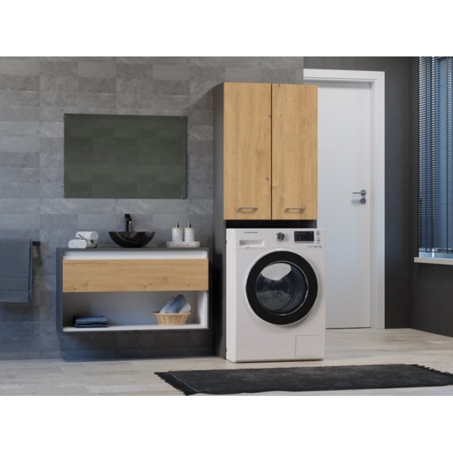 Bathroom cabinet POLA DD 64x30xH180 anthracite/artisan Bathroom cabinet POLA DD 64x30xH180 anthracite/artisan