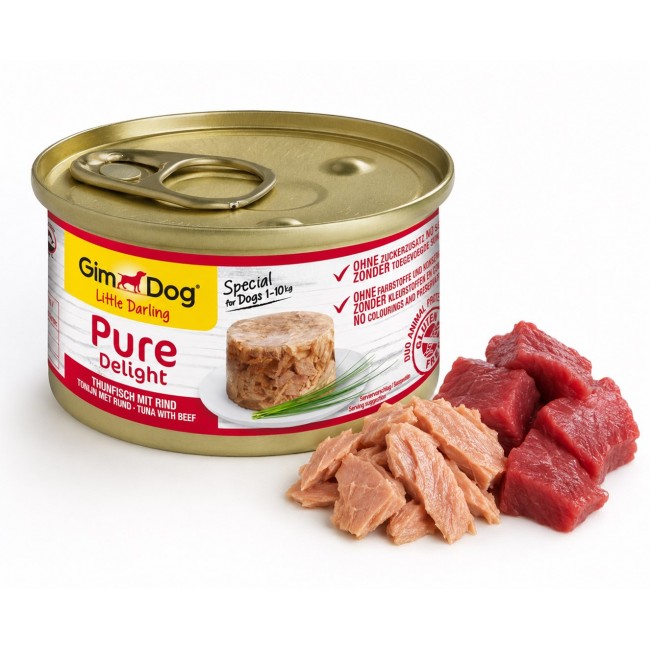 GIMDOG Little Darling Pure Delight Tuna with beef - wet dog food - 85g