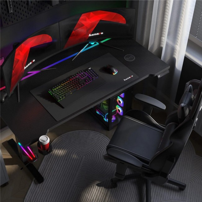 Huzaro Hero 8.7 RGB Electric Gaming Desk Black