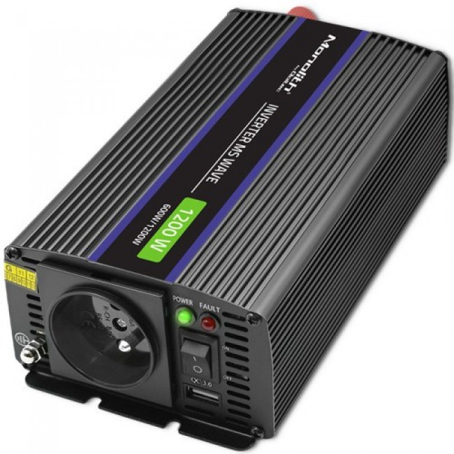 Qoltec Monolith power adapter/inverter Auto/Indoor 600 W Black Qoltec Monolith power adapter/inverter Auto/Indoor 600 W Black