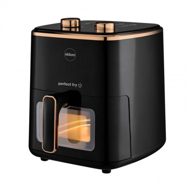 ELDOM FRITTA fat-free fryer capacity 5.0 l adjustable temp. clock 1500 W Single 5 L Stand-alone Hot air fryer Black