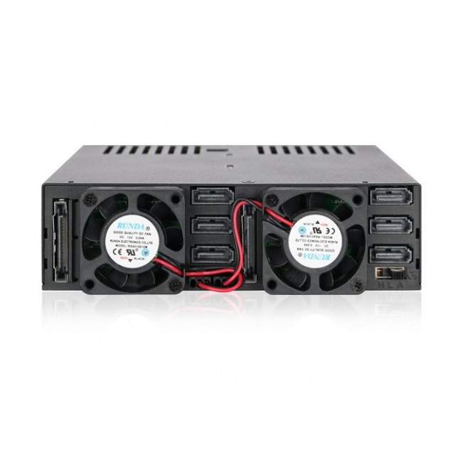 Icy Dock MB326SP-B disk array 0 TB Rack (1U) Black