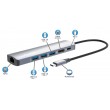 Manhattan USB-C Dock/Hub, Ports (x6): Ethernet, HDMI, USB-A (x3) and USB-C, with Power Delivery (PD) 100W- requires external USB-C charger (not included). USB powered (no external power supply required) when PD is not in use