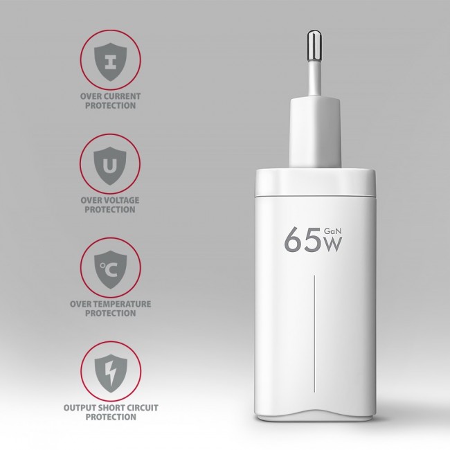 Axagon ACU-DPQ65W PD3.0 & QC4+ 3x OUTPUTS wall charger 65W