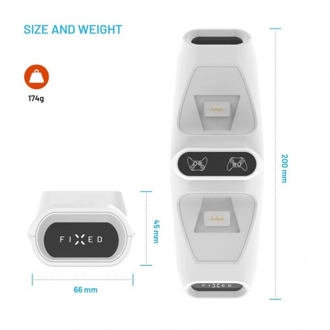 FIXED Dual Charging Dock for Xbox Series S, X and One wireless controllers, white FIXED Dual Charging Dock for Xbox Series S, X and One wireless controllers, white