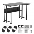 Maclean Folding Desk/Table, Black, Mobile, 100x73 cm, max. 50 kg, Angled, L-Shaped, MC-126 L/B