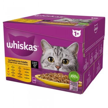 WHISKAS Poultry Feast - wet cat food - 24x85 g