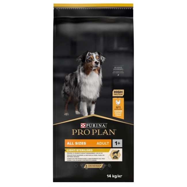 PURINA Pro Plan Light Sterilised All Sizes Adult - dry dog food - 14kg