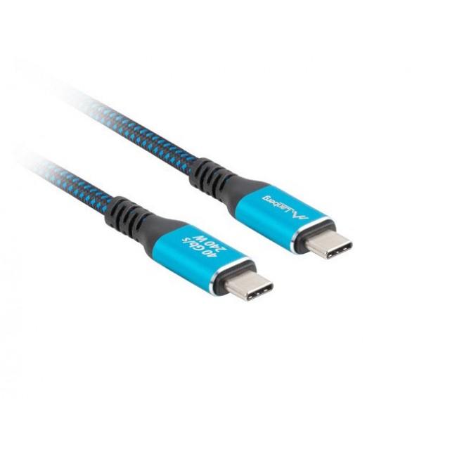 Lanberg CA-CMCM-44CU-0005-BK USB cable USB4 Gen 2x2 0.5 m USB C Black, Blue