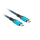Lanberg CA-CMCM-44CU-0005-BK USB cable USB4 Gen 2x2 0.5 m USB C Black, Blue