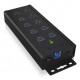 ICY BOX IB-HUB1703-QC3 USB 3.2 Gen 1 (3.1 Gen 1) Type-B 5000 Mbit/s Black